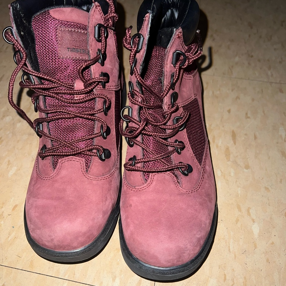 Burgundy timberland boots